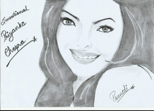 Pencil Sketch of Priyanka Chopra
