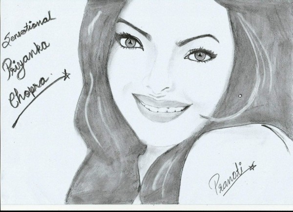 Pencil Sketch of Priyanka Chopra - DesiPainters.com