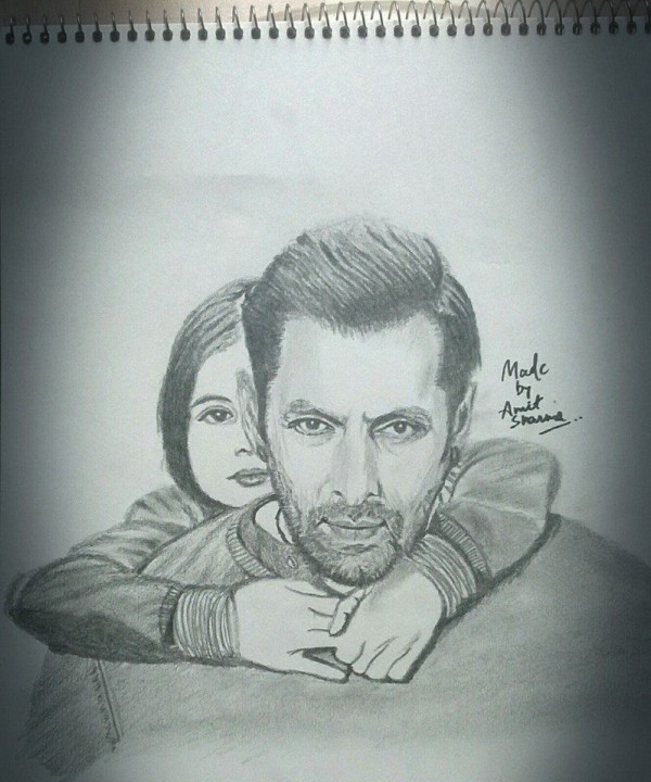 Pencil Sketch of Bajrangi Bhaijaan - DesiPainters.com