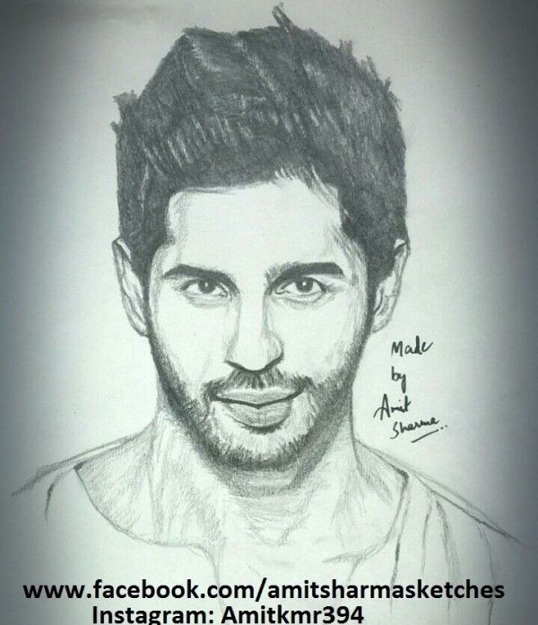 Pencil Sketch Of Sidharth Malhotra