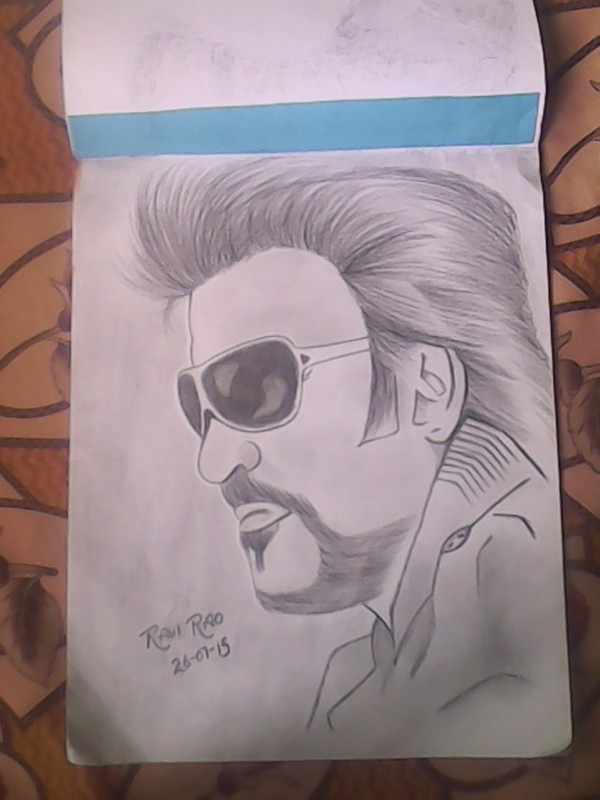 Pencil Sketch Of Rajnikanth