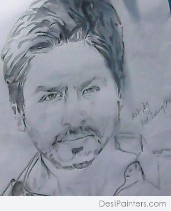 Pencil Sketch of Super Star Shah Rukh Khan