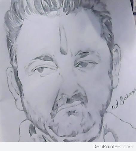 Pencil Sketch of Sanjay Dutt - DesiPainters.com