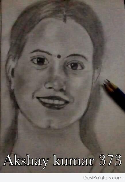 Pencil Sketch Of A Woman's Face