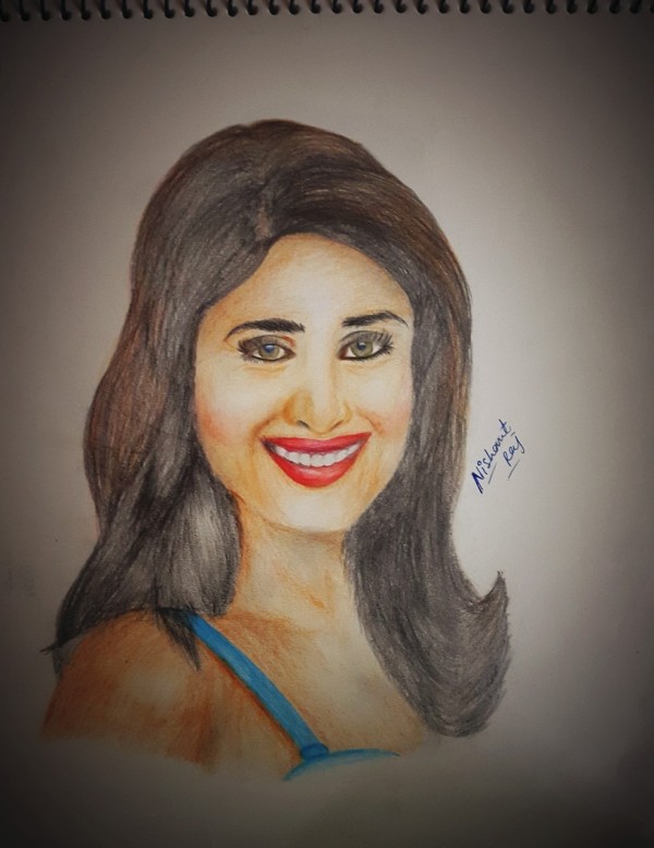 Pencil Color Painting Of Kareena Kapoor