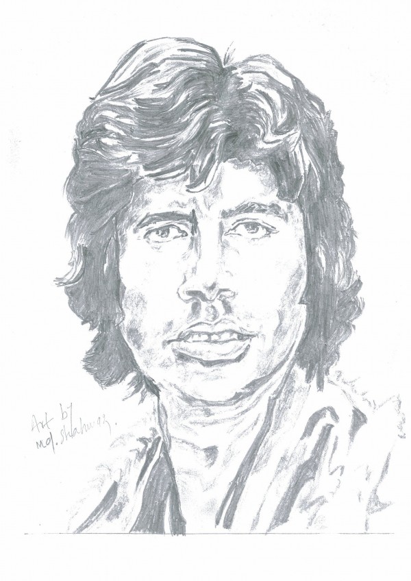 Pencil Sketch Of Amitabh Bachchan - DesiPainters.com