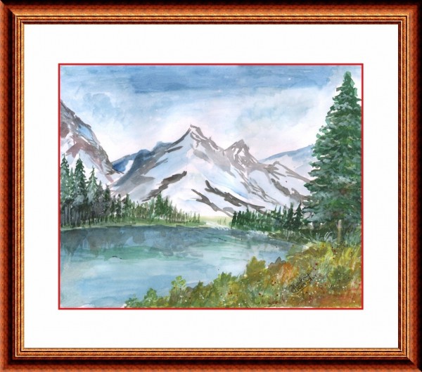 Oil Painting Of Alps Mountain - DesiPainters.com