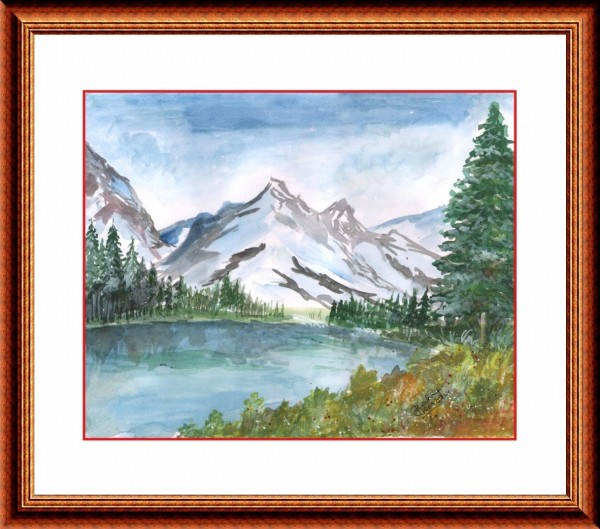 Oil Painting Of Alps Mountain - DesiPainters.com