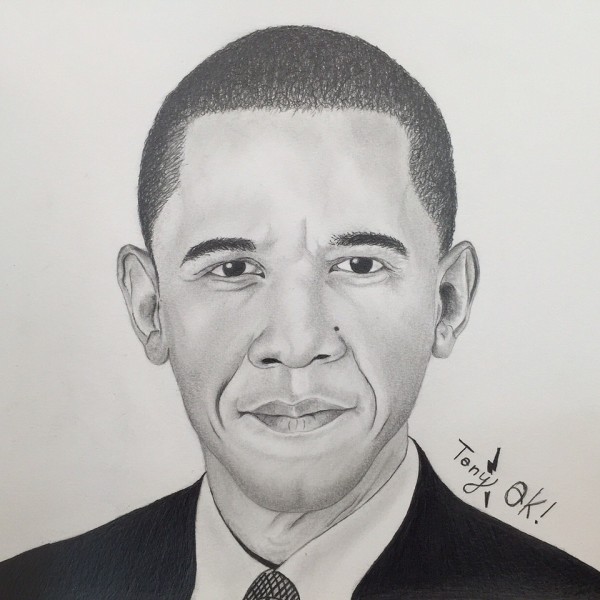 Pencil Portrait Of Barack Obama - DesiPainters.com