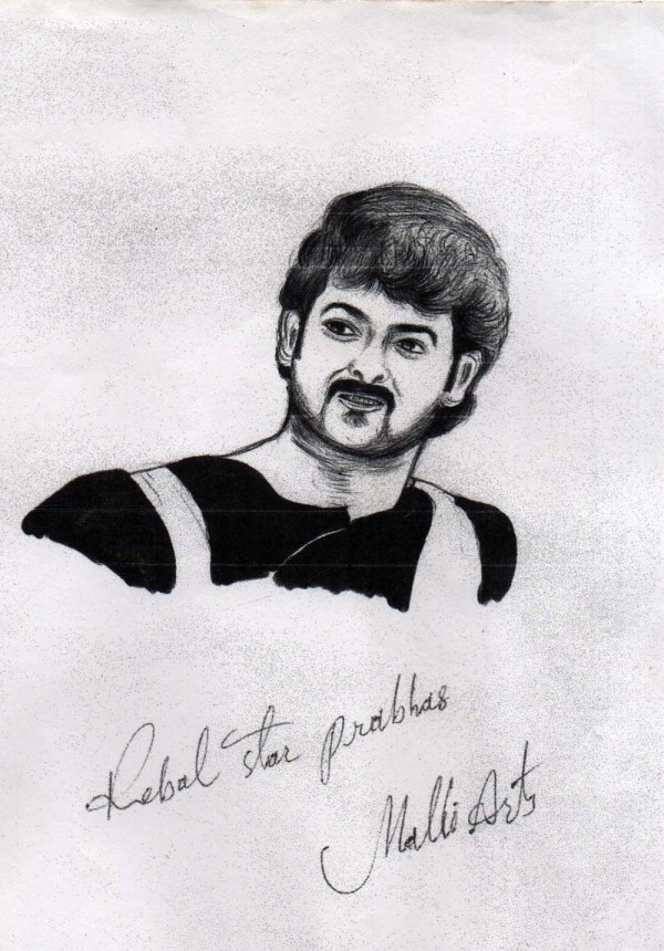 Pencil Sketch Of Prabhas - DesiPainters.com