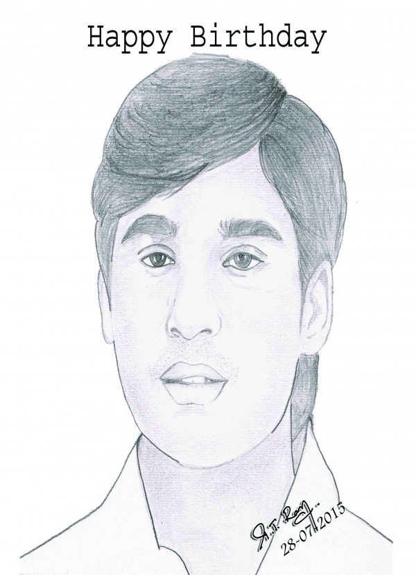Pencil Sketch Of Tamil Actor Dhanush - DesiPainters.com