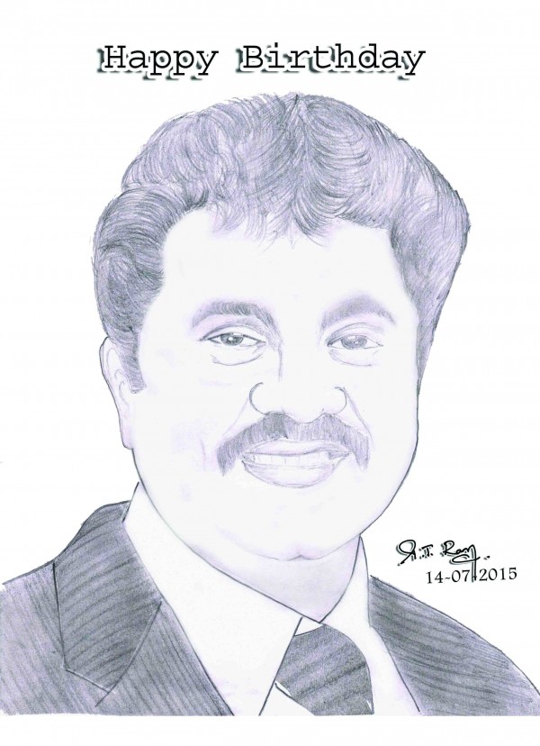 Pencil Sketch Of Tamil Actor Sarathkumar - DesiPainters.com