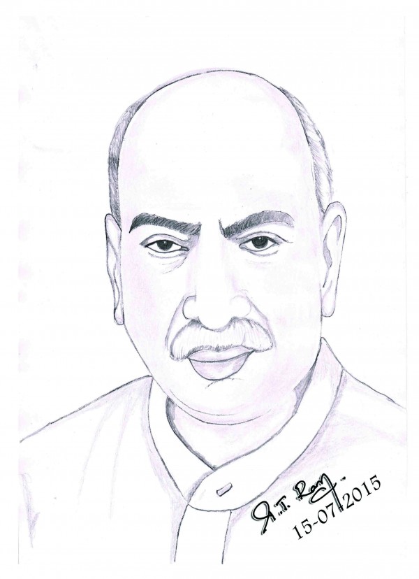 Pencil Sketch Of Kamarajar - DesiPainters.com
