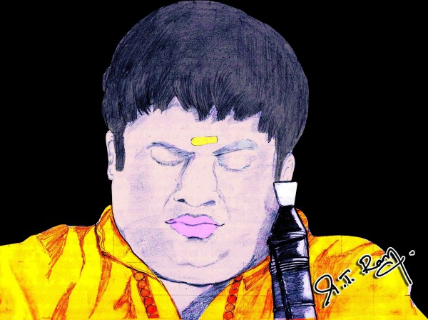 Mixed Painting Of Tamil Comedy Actor Senthil