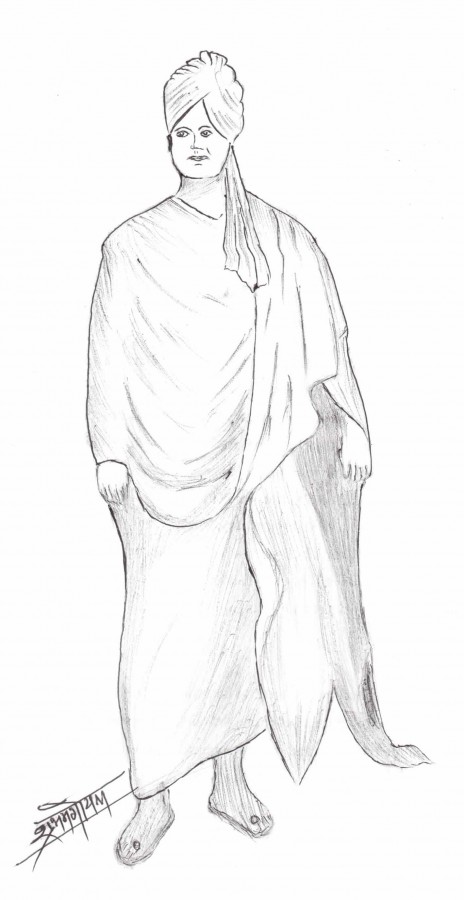 Pencil Sketch Of Swami Vivekananda Sketch - DesiPainters.com