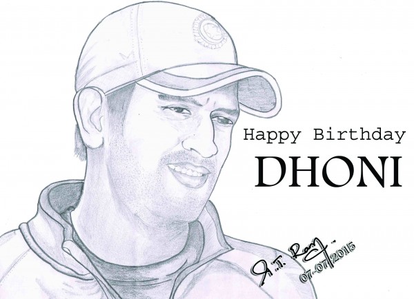 Pencil Sketch Of M.S.Dhoni