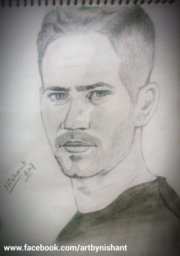 Pencil Sketch Of Paul Walker - DesiPainters.com