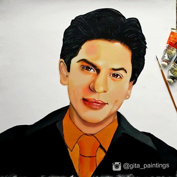 Oil Painting Of Shah Rukh Khan - DesiPainters.com