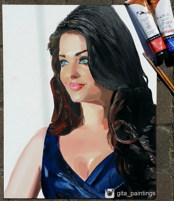 Oil Painting Of Aishwarya Rai