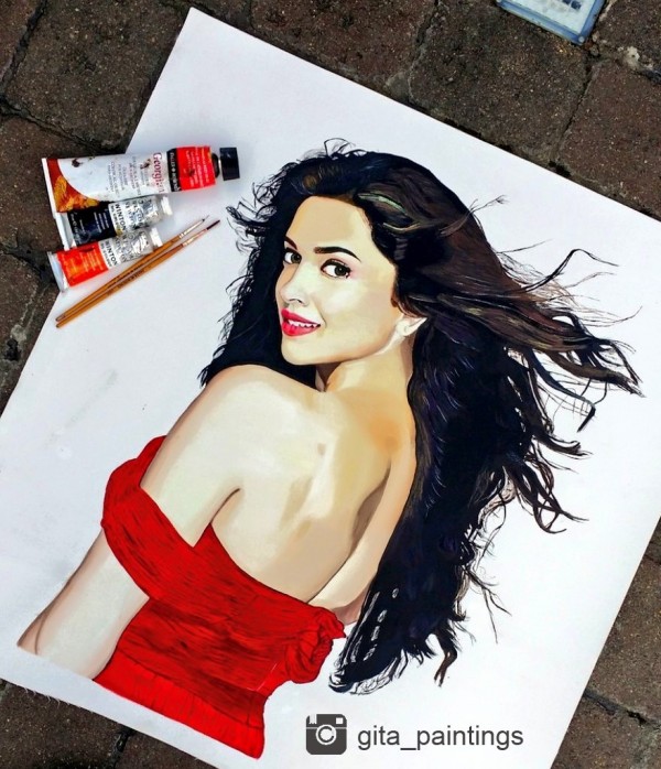 Deepika Padukone Oil Painting On Canvas