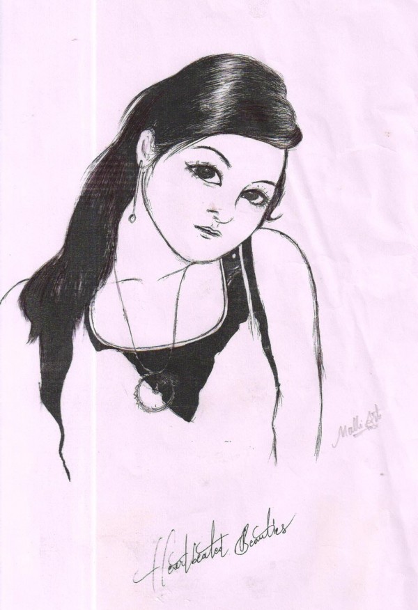 Pencil Sketch Of Beautiful Girl - DesiPainters.com