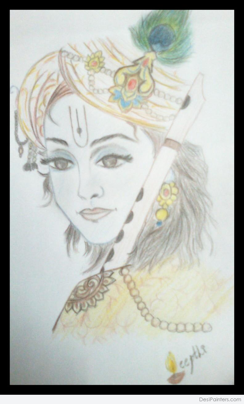 Krishna drawing hi-res stock photography and images - Alamy