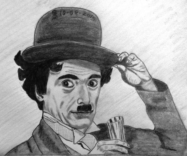 Pencil Sketch Of Charlie Chaplin - DesiPainters.com