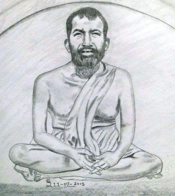 Pencil Sketch Of Shri Ramakrishna Paramahamsa - DesiPainters.com