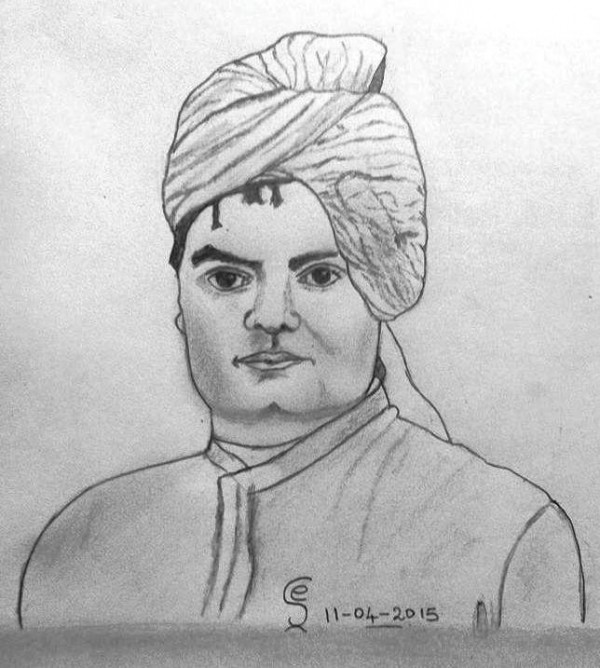 Pencil Sketch Of Swami Vivekananda - DesiPainters.com