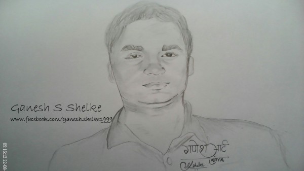 Pencil Sketch Of Ganesh Shelke - DesiPainters.com