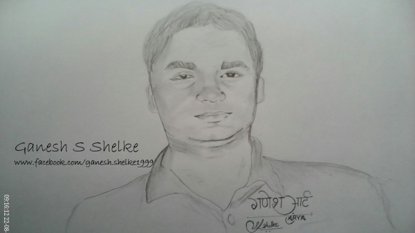 Pencil Sketch Of Ganesh Shelke - DesiPainters.com