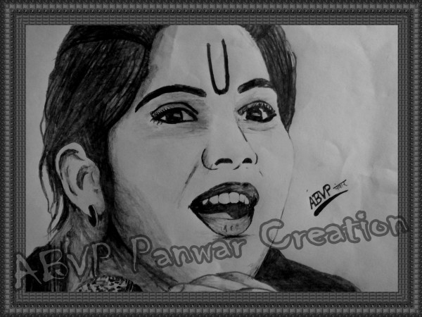 Pencil Sketch Of Jaya Kishori Ji