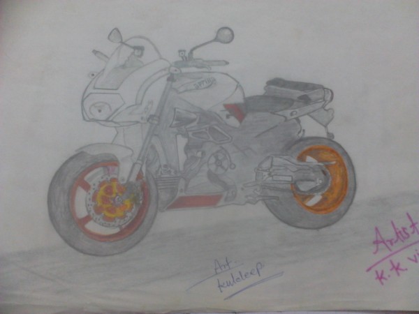 Pencil Sketch Of A Bike - DesiPainters.com