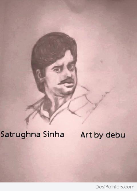 Pencil Sketch Of Satrughan Sinha