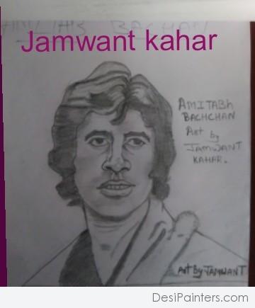 Pencil Sketch Of Amitabh Bachchan - DesiPainters.com