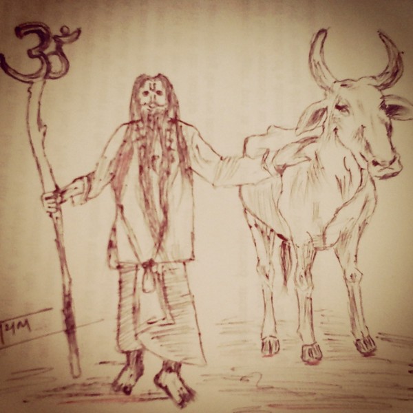 Pencil Sketch Of Sadhu