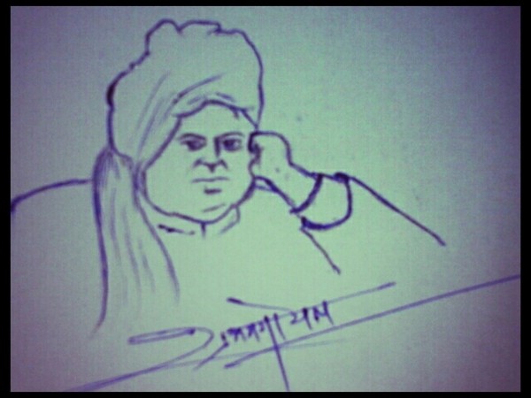 Pencil Sketch Of Swami Vivekanand - DesiPainters.com