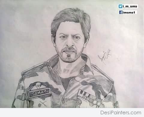 Pencil Sketch of Shah Rukh Khan - DesiPainters.com