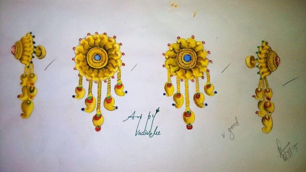 Watercolor Painting Of Earrings - DesiPainters.com