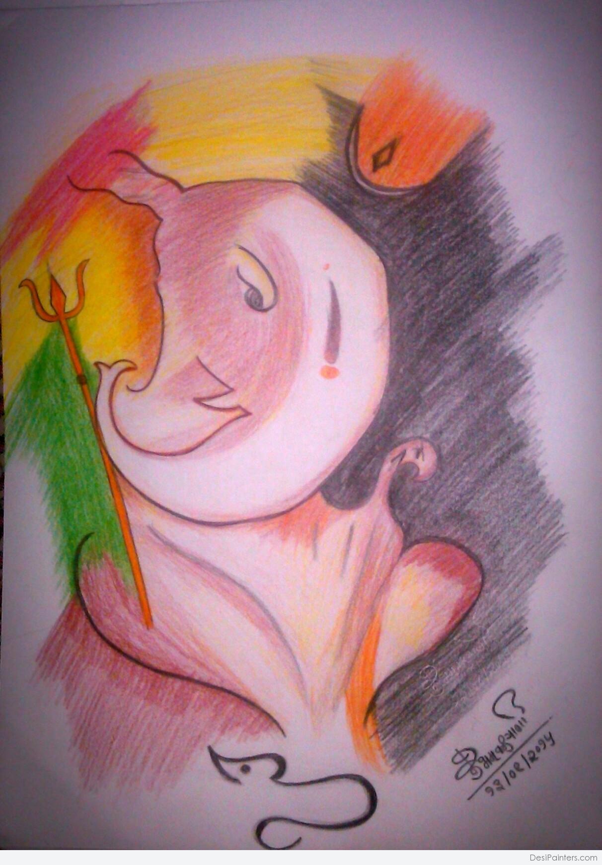 Ganesh ji Mandala art Drawing by Sukanya Sharma - Pixels