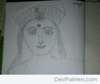 Pencil Sketch Of A Lady - DesiPainters.com