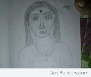 Pencil Sketch Of Girl - DesiPainters.com