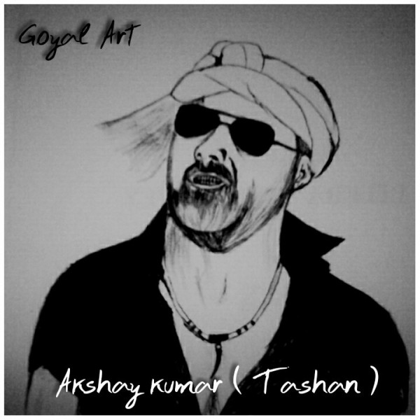 Ink Painting Of Akshay Kumar - DesiPainters.com