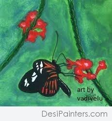 Watercolor Painting Of Butterfly - DesiPainters.com