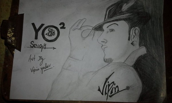 Pencil Sketch Of Yo Yo Honey Singh - DesiPainters.com