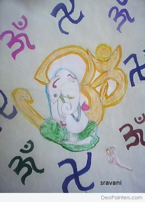 Pencil Sketch Of Ganesha - DesiPainters.com