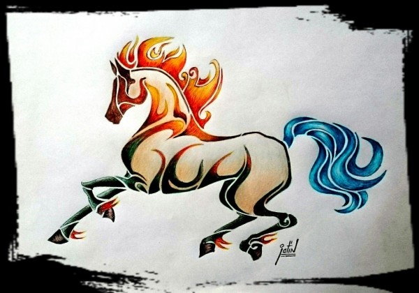 5 Element Horse With Ball Pens - DesiPainters.com