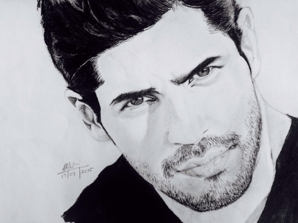 Pencil Sketch Of Actor Sidharth Malhotra