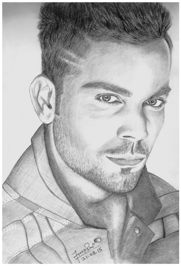 Pencil Sketch Of Virat Kohli By Anup Rai - DesiPainters.com