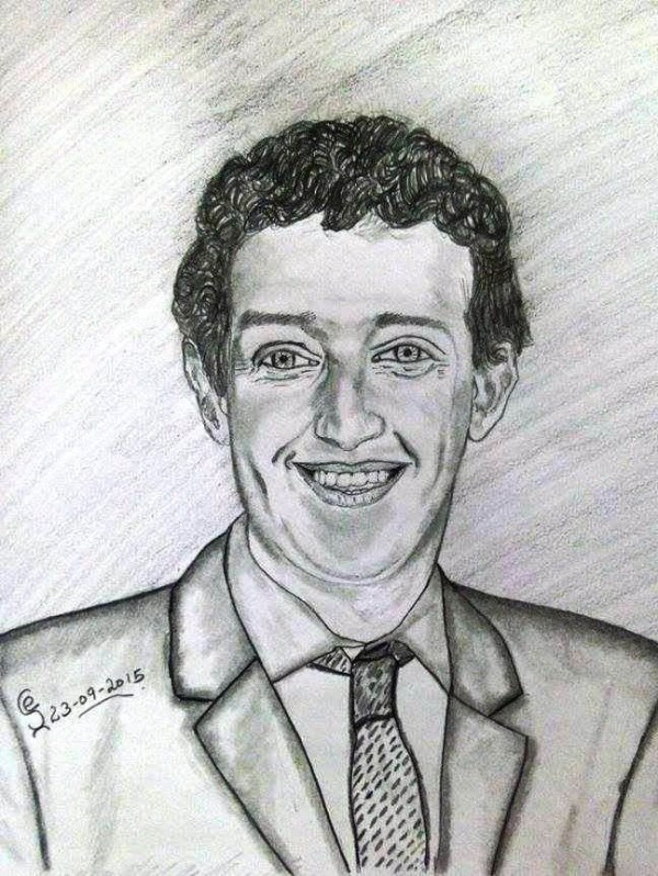 Pencil Sketch Of Mark Zuckerberg